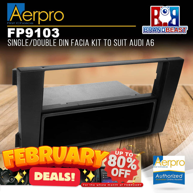 Aerpro FP9103 Single/Double DIN Facia Kit to Suit Audi A6