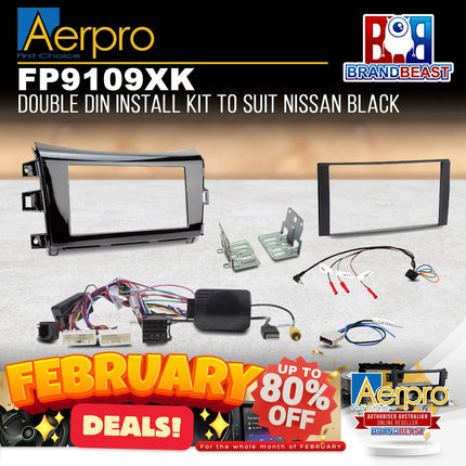 Aerpro FP9109XK Double Din Install Kit to Suit Nissan Navara Black