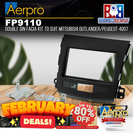 Aerpro FP9110 Double DIN Facia Kit to Suit Mitsubishi Outlander/Peugeot 4007