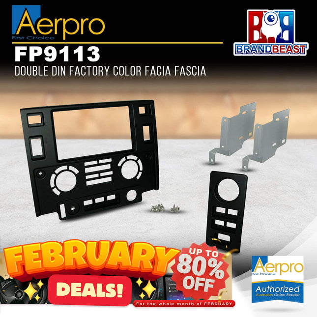 Aerpro FP9113 Double DIN Matte Black Facia Kit Suit Landrover Defender 2007 - 2015