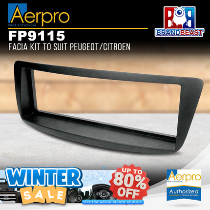 Aerpro FP9115 Single DIN Black Facia Kit Suit Citroen C1/Peugeot 107 2005 - 2014