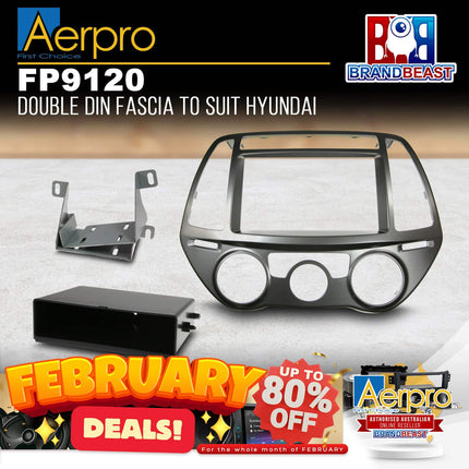 Aerpro FP9120 Single/Double DIN Facia Kit Suit Hyundai i20 2012 - 2015 PB