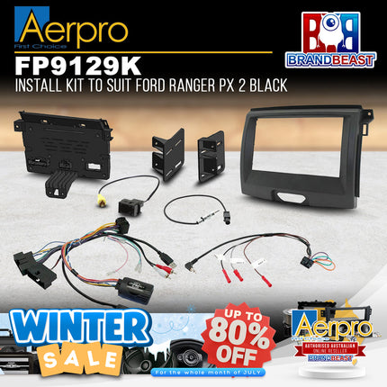 Aerpro FP9129K Double DIN Black Install Kit Suit Ford Ranger UA/Everest PX MKII