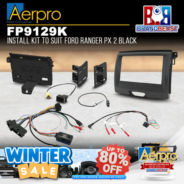 Aerpro FP9129K Double DIN Black Install Kit Suit Ford Ranger UA/Everest PX MKII