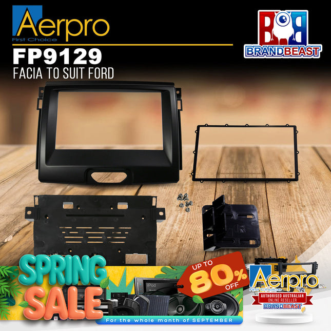 Aerpro FP9129 Double DIN Black Facia Kit Suit Ford Everest/Ranger Models
