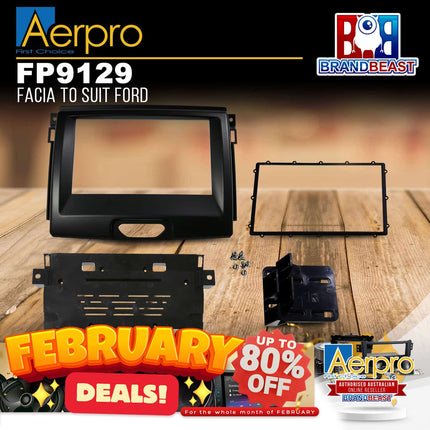 Aerpro FP9129 Double DIN Black Facia Kit Suit Ford Everest/Ranger Models