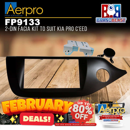 Aerpro FP9133 Double DIN Black Facia Kit Suit Kia Pro Cee&#039;d 2014 - JD