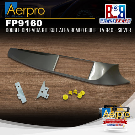 Aerpro FP9160 Double DIN Facia Kit Suit Alfa Romeo Giulietta 940 - Silver