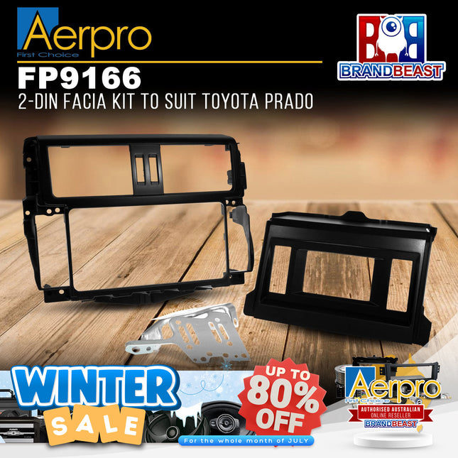 Aerpro FP9166 Double DIN Facia Kit Suit Toyota Prado 150 Series 2009 - 2013