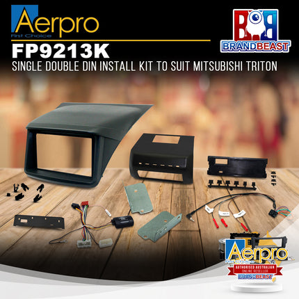 Aerpro FP9213K Single/Double DIN Black Install Kit Suit Mitsubishi Triton