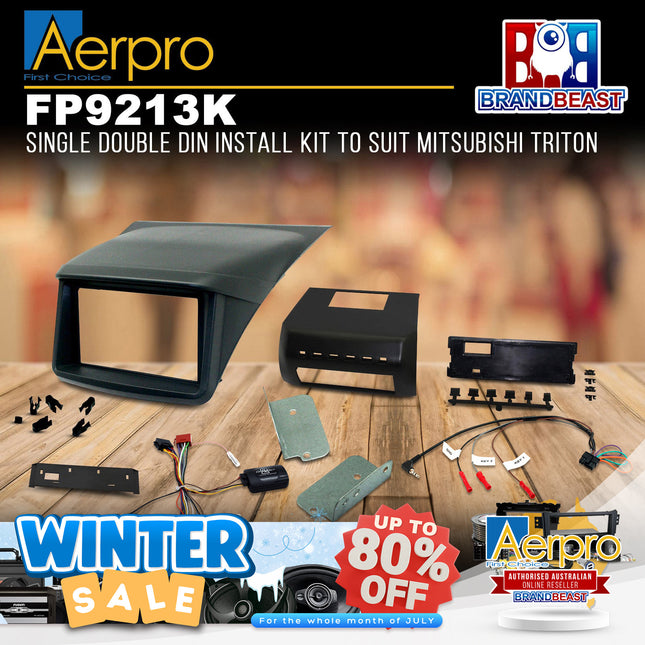 Aerpro FP9213K Single/Double DIN Black Install Kit Suit Mitsubishi Triton