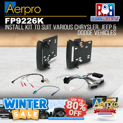 Aerpro FP9226K Double DIN Install Kit to Suit Jeep/Chrysler/Dodge Vehicles