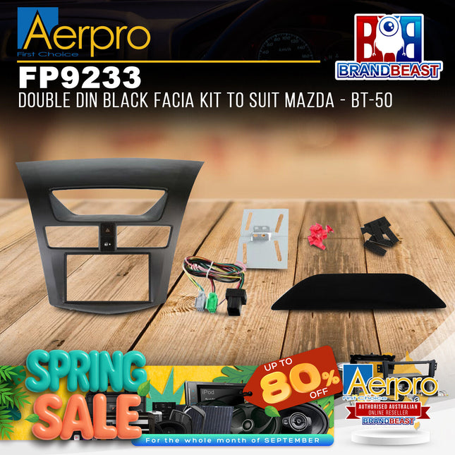 Aerpro FP9233 Double DIN Black Facia Kit Suit Mazda BT-50 2015 - 2017