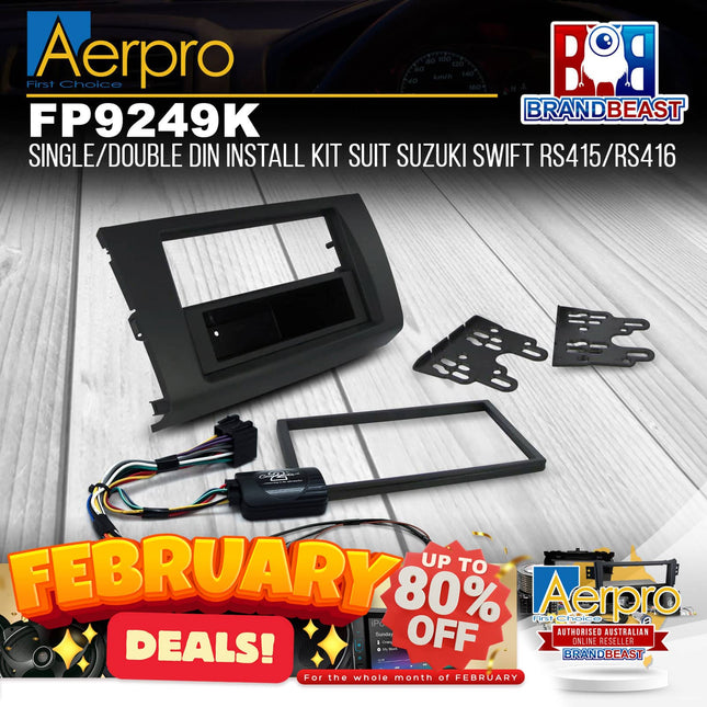 Aerpro FP9249K Single/Double DIN Dark Grey Install Kit Suit Suzuki Swift 2005 - 2010