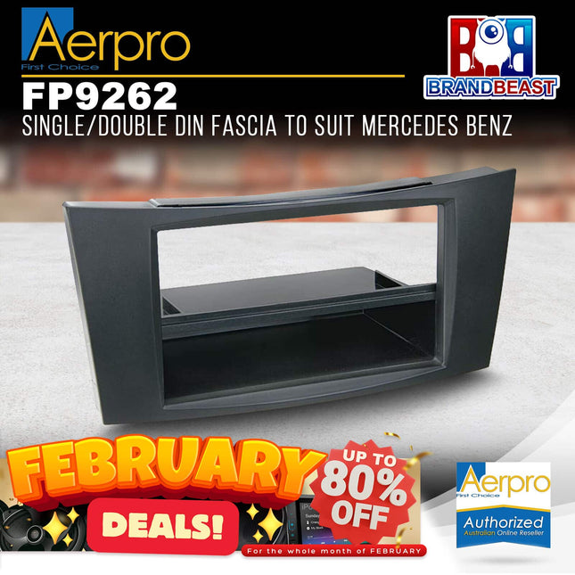 Aerpro FP9262 Single/Double DIN Black Facia Kit Suit Mercedes E-Class/CLS