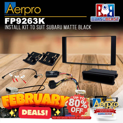 Aerpro FP9263K Single/Double DIN Matte Black Install Kit Suit Subaru Models