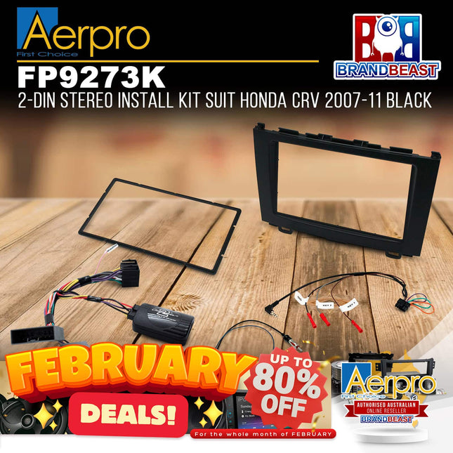 Aerpro FP9273K Double DIN Black Install Kit Suit Honda CRV RE 2007 - 2011