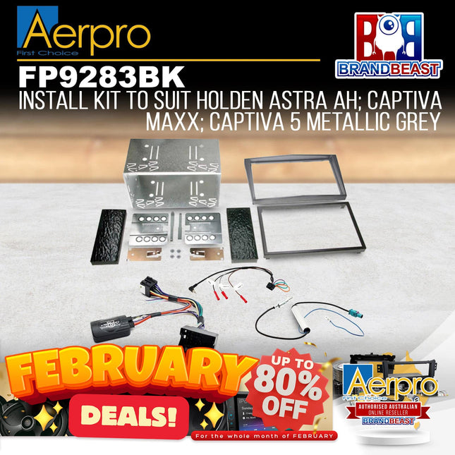 Aerpro FP9283BK Double DIN Metallic Grey Install Kit Suit Holden Various Models