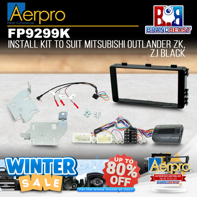 Aerpro FP9299K 2-DIN Stereo Install Kit Suit Mitsubishi Outlander 2013-On Amplif