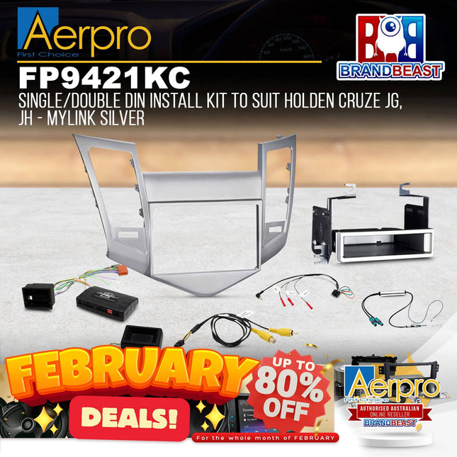 Aerpro FP9421KC Single/Double DIN Install Kit Suit Holden Cruze JG & JH MyLink - Silver