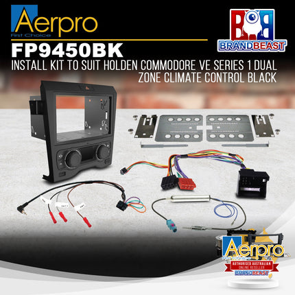 Aerpro FP9450BK Double DIN Black Install Kit Suit Holden Commodore VE Series 1