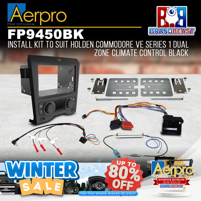 Aerpro FP9450BK Double DIN Black Install Kit Suit Holden Commodore VE Series 1