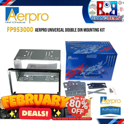 Aerpro FP953000 Universal Double DIN Mounting Kit - Black