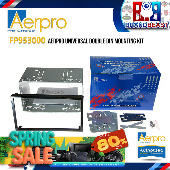 Aerpro FP953000 Universal Double DIN Mounting Kit - Black