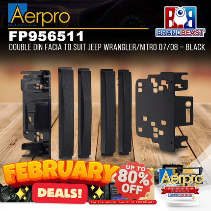 Aerpro FP956511 2DIN Black Facia Kit Suit Jeep/Dodge/Chrysler Various Models