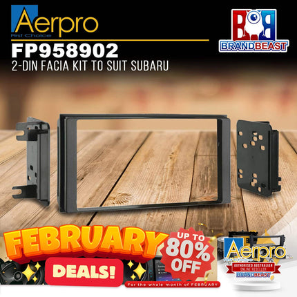 Aerpro FP958902 Double DIN Black Facia Kit Suit Subaru Forester/Impreza/WRX