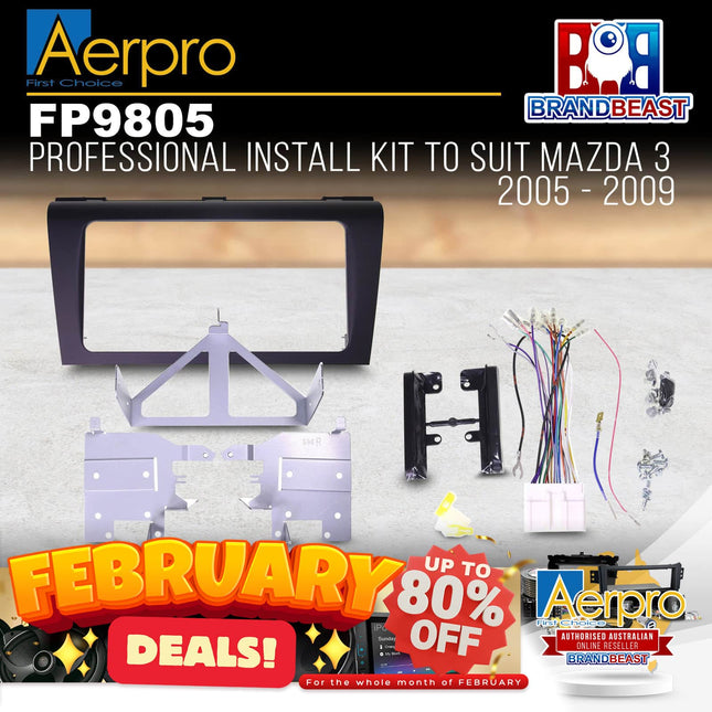 Aerpro FP9805 Kanatechs Professional Install Kit Suit Mazda 3 Axela 2004 - 2009