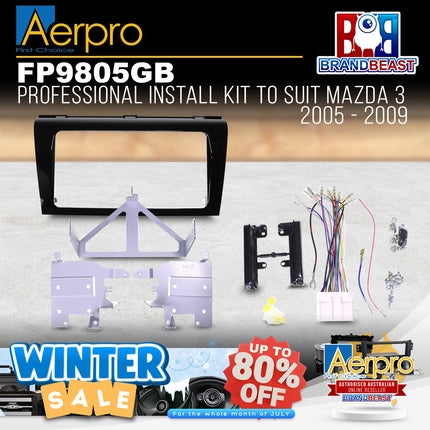 Aerpro FP9805GB Professional Installation Kit to Suit Mazda 3