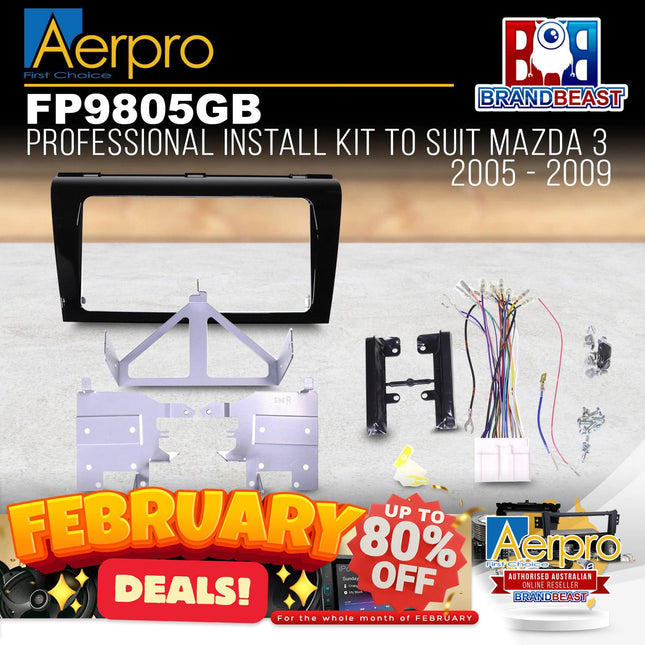 Aerpro FP9805GB Professional Installation Kit to Suit Mazda 3