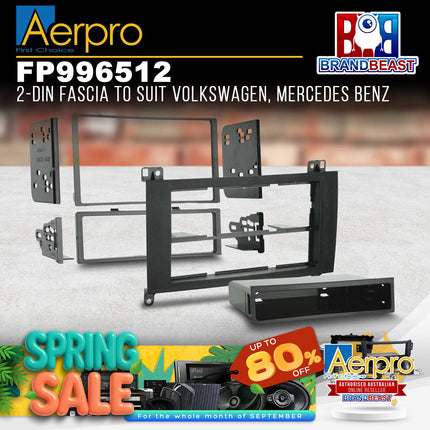 Aerpro FP996512 Single/Double DIN Black Facia Suit Various Mercedes & VW Models