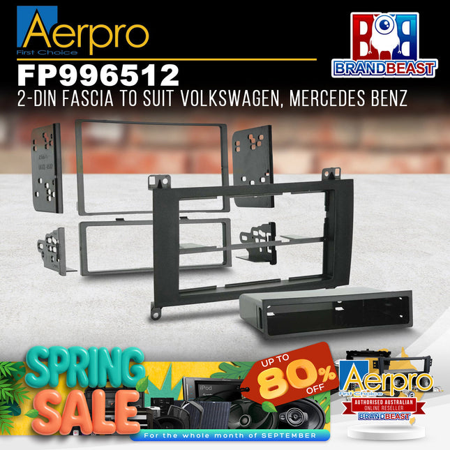 Aerpro FP996512 Single/Double DIN Black Facia Suit Various Mercedes & VW Models