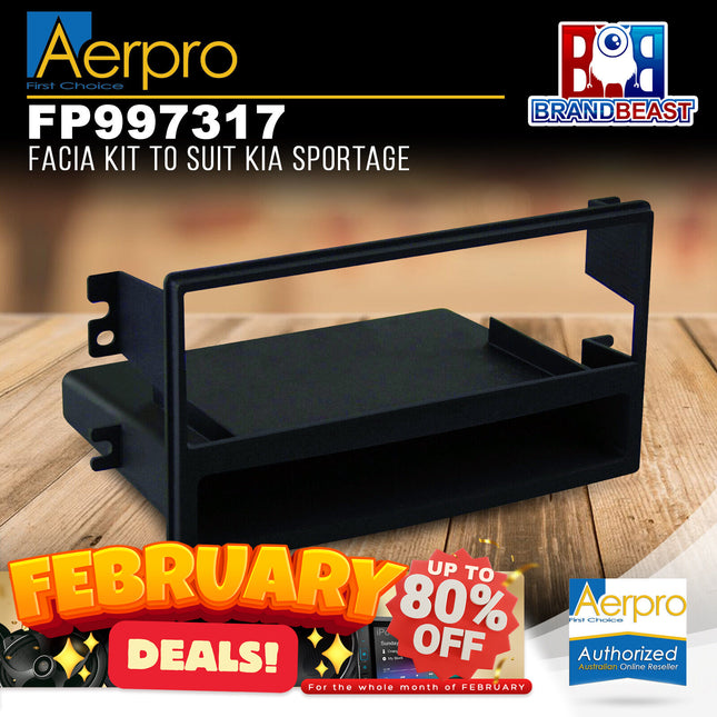 Aerpro FP997317 Single DIN Textured Black Facia Kit For Kia Sportage 2005 - 2009