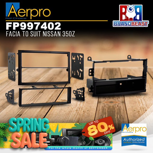 Aerpro FP997402 Single/Double DIN Black Facia Kit Suit Nissan 350Z 2003 - 2008