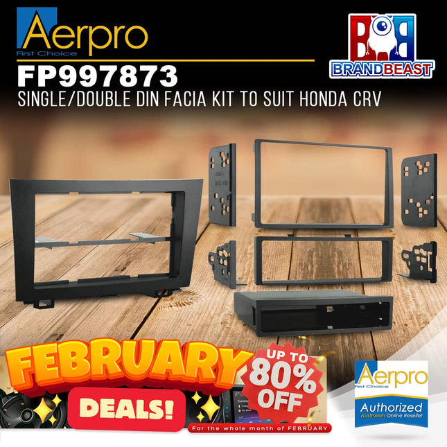 Aerpro FP997873 Single/Double DIN Black Facia Kit Suit Honda CR-V 2007 - 2011