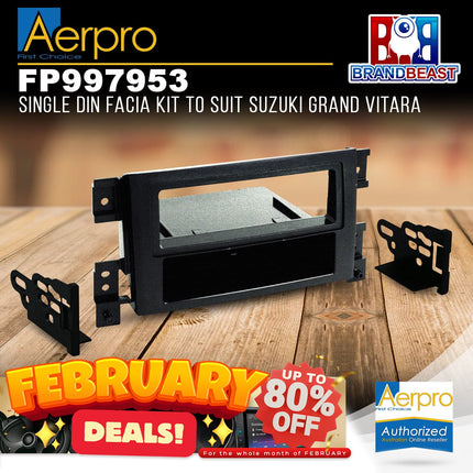 Aerpro FP997953 Single DIN Black Facia Kit Suit Suzuki Grand Vitara 2005 - 2013