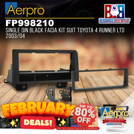 Aerpro FP998210 Single DIN Black Facia Kit Toyota 4Runner Limited 2003 - 2004