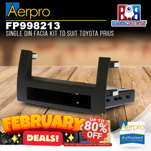 Aerpro FP998213 Single DIN Black Facia Kit Suit Toyota Prius 2004 - 2008