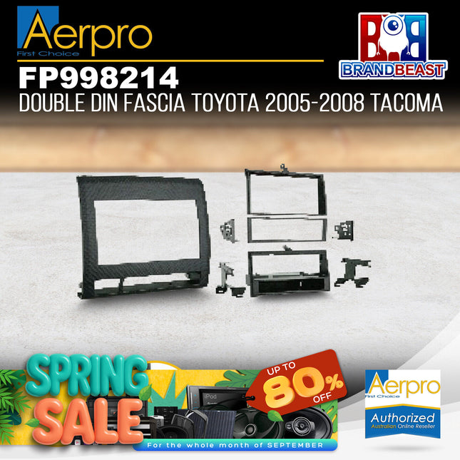 Aerpro FP998214 Single/Double DIN Black Facia Kit Suit Toyota Tacoma 2005 - 2008