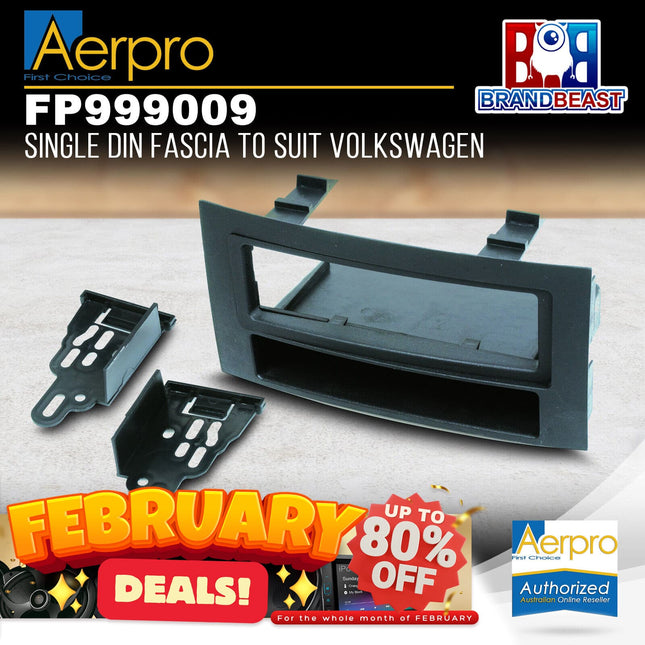 Aerpro FP999009 Single DIN Black Facia Kit Suit Volkswagen Touareg 2004 - 2010