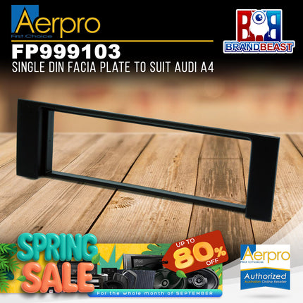 Aerpro FP999103 Single DIN Black Facia Plate Suit Audi A4 2001 - 2008