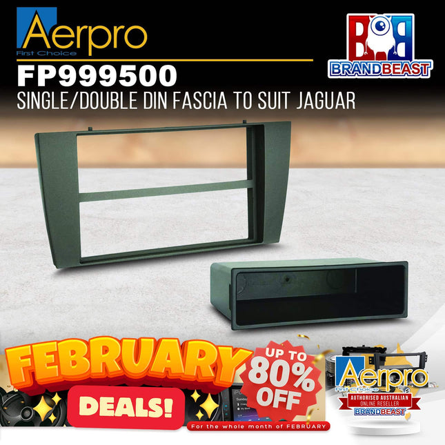 Aerpro FP999500 Single/Double DIN Matte Black Facia Kit For Jaguar S-Type/X-Type