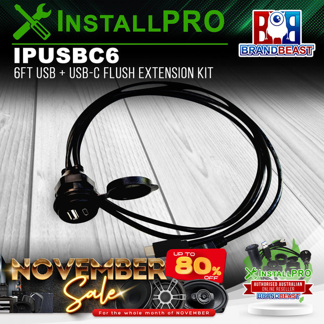 InstallPRO IPUSBC6 6ft USB + USB-C Flush Extension Kit