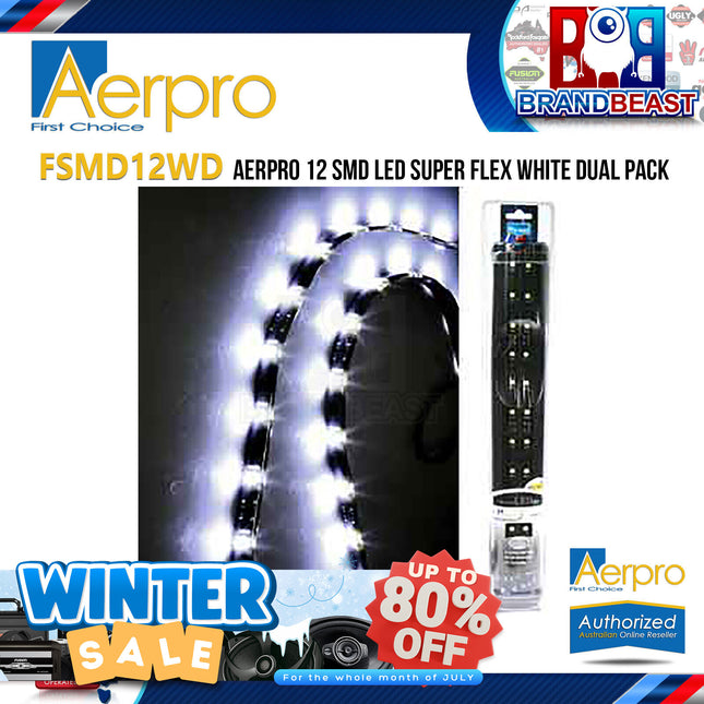 Aerpro FSMD12WD Dual Pack 12 SMD LED Super Flex White
