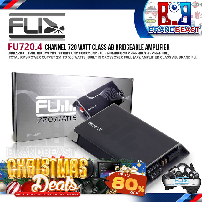 FLI FU720.4-F1 Underground 4-Channel 720W Class-AB Bridgeable Stereo Amplifier