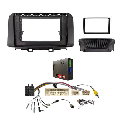 CAC FXHY39K1 9" Fascia Kit - Complete Plug-and-Play Installation Kit for Hyundai Kona 2017-2022 with Steering Wheel Control, Camera Retention, and OEM Integration