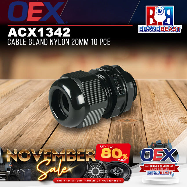 OEX ACX1342 Cable Gland Nylon 20mm 10 Pce